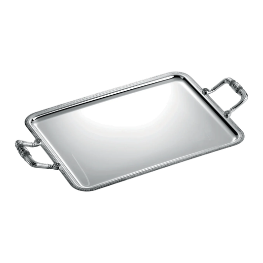 MALMAISON Silver Plated Rectangular Tray with Handles 49 x 39 cm Bakhache Group Australia