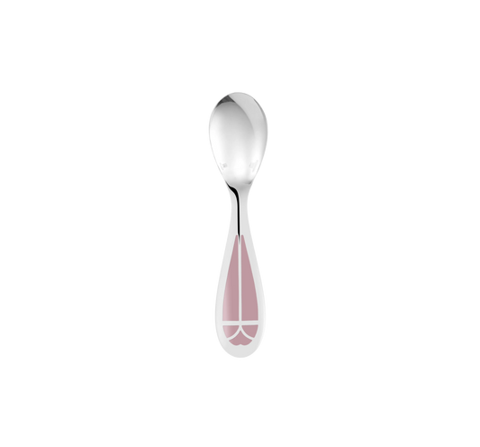 TALISMAN Silver plated Baby Spoon - Rose Quartz Bakhache Group Australia