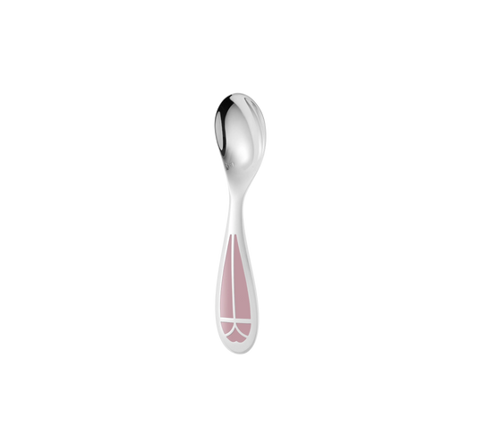 TALISMAN Silver plated Baby Spoon - Rose Quartz Bakhache Group Australia