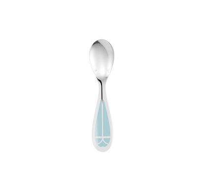 TALISMAN Silver plated Baby Spoon & Fork Set - Ice Blue