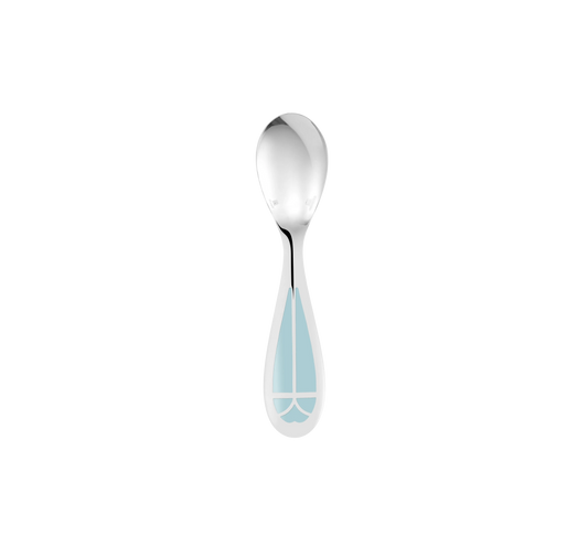 TALISMAN Silver plated Baby Spoon - Ice Blue Bakhache Group Australia