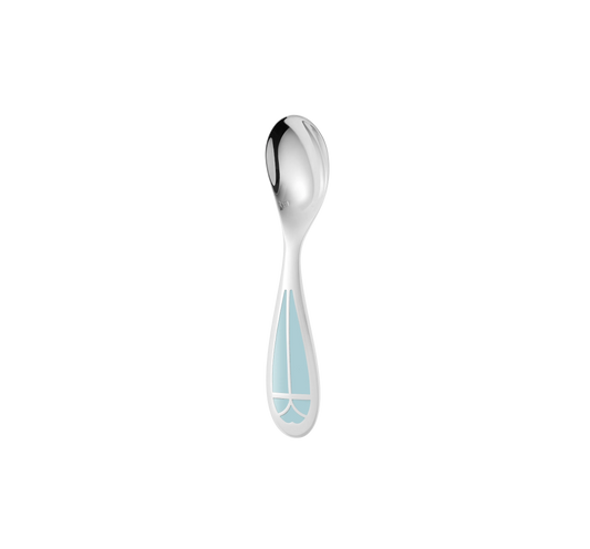 TALISMAN Silver plated Baby Spoon - Ice Blue Bakhache Group Australia