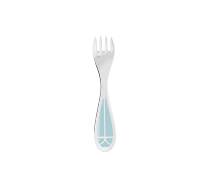 TALISMAN Silver plated Baby Spoon & Fork Set - Ice Blue