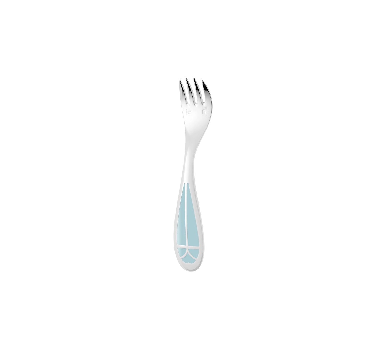 TALISMAN Silver plated Baby Spoon & Fork Set - Ice Blue