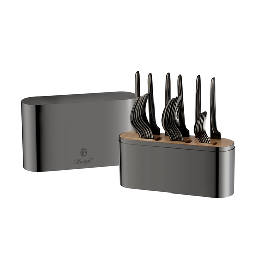 CONCORDE 24pcs Stainless Steel Set with Case - Black Bakhache Group Australia